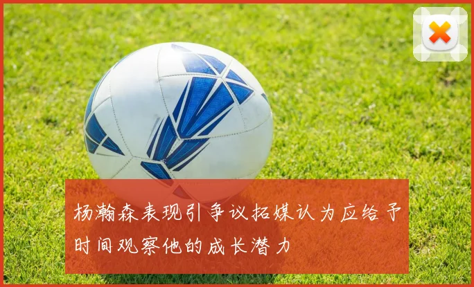 杨瀚森表现引争议拓媒认为应给予时间观察他的成长潜力